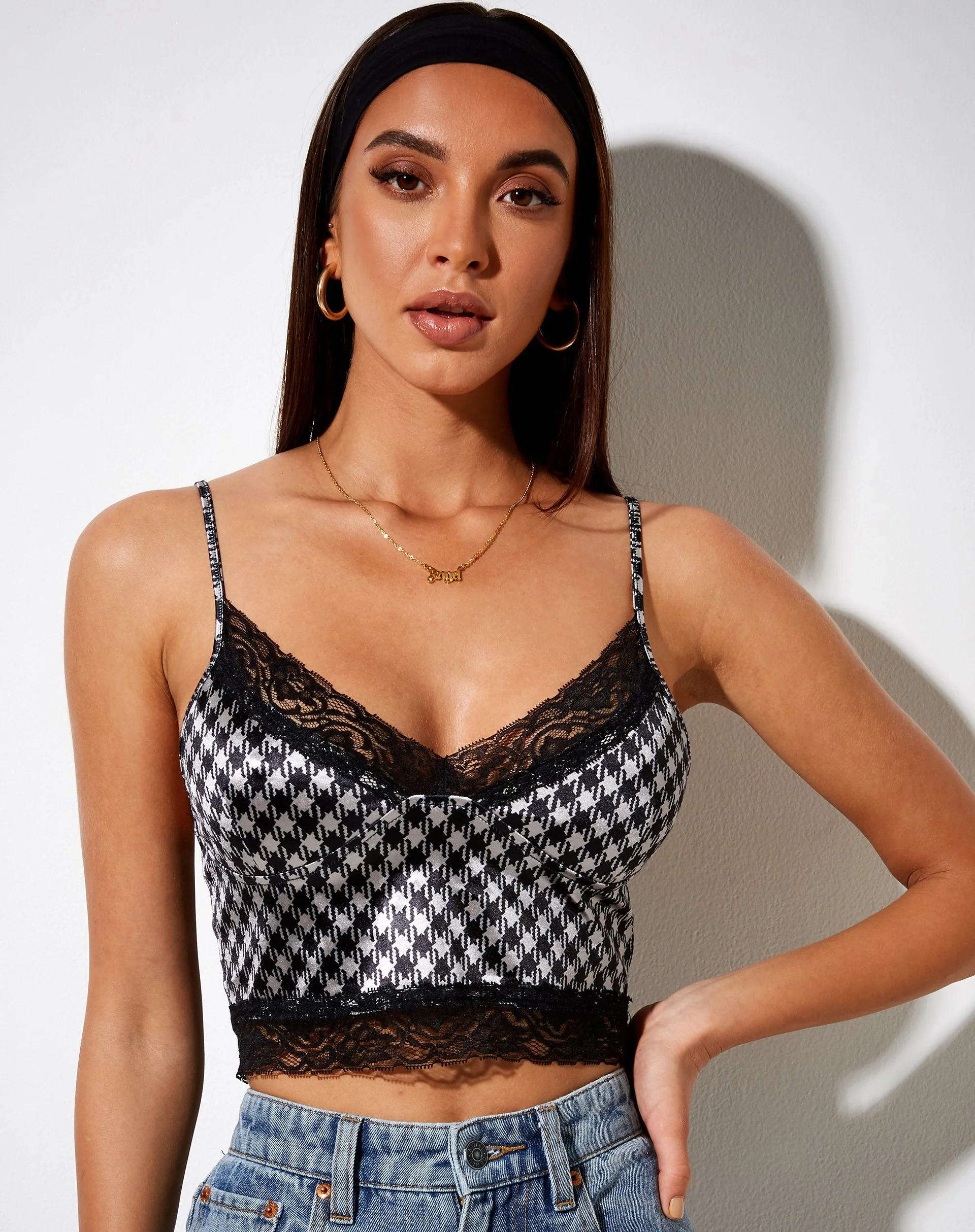 Dyrana Crop Top aus diagonalem Hahnentritt - Image 2