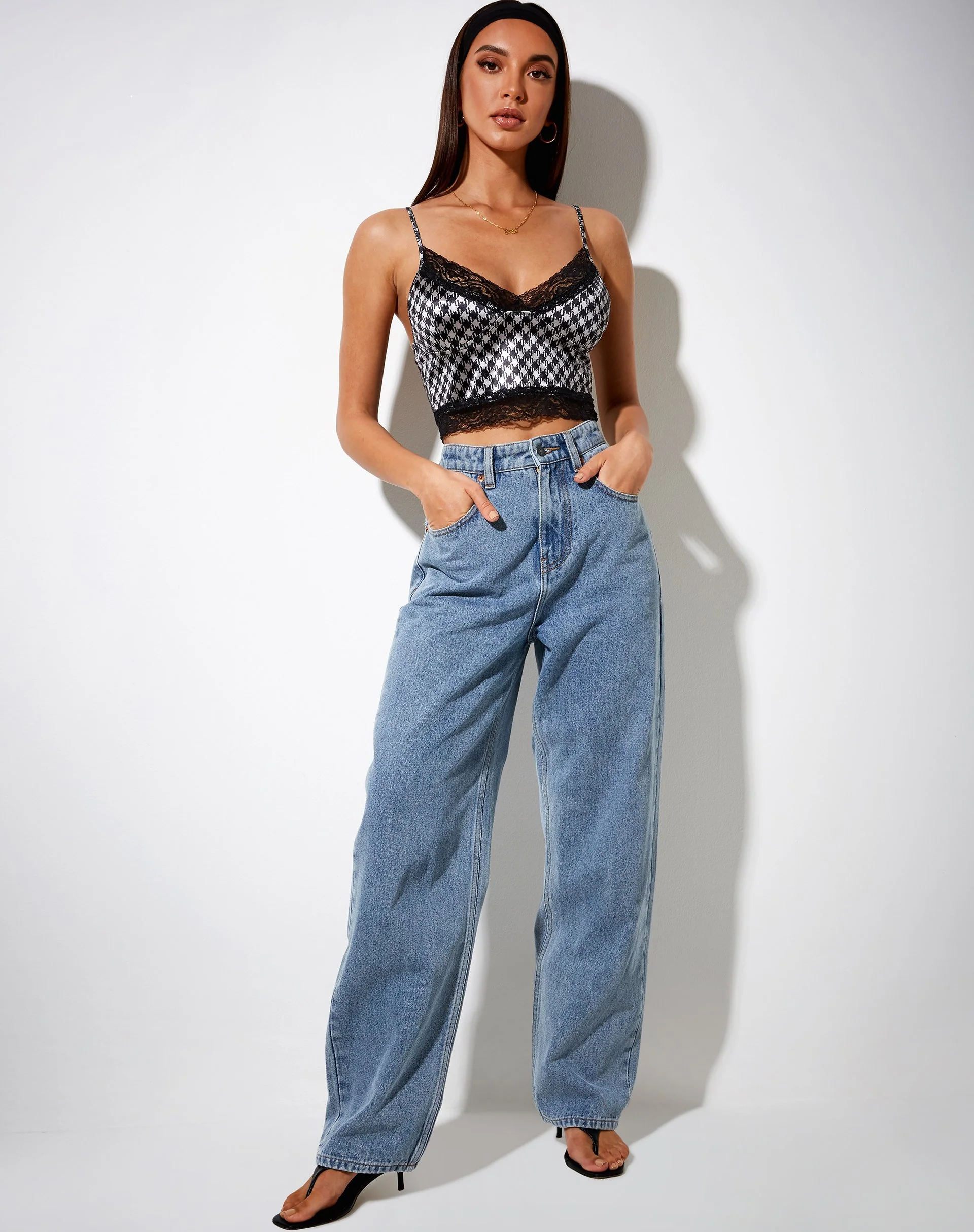 Dyrana Crop Top aus diagonalem Hahnentritt - Image 3