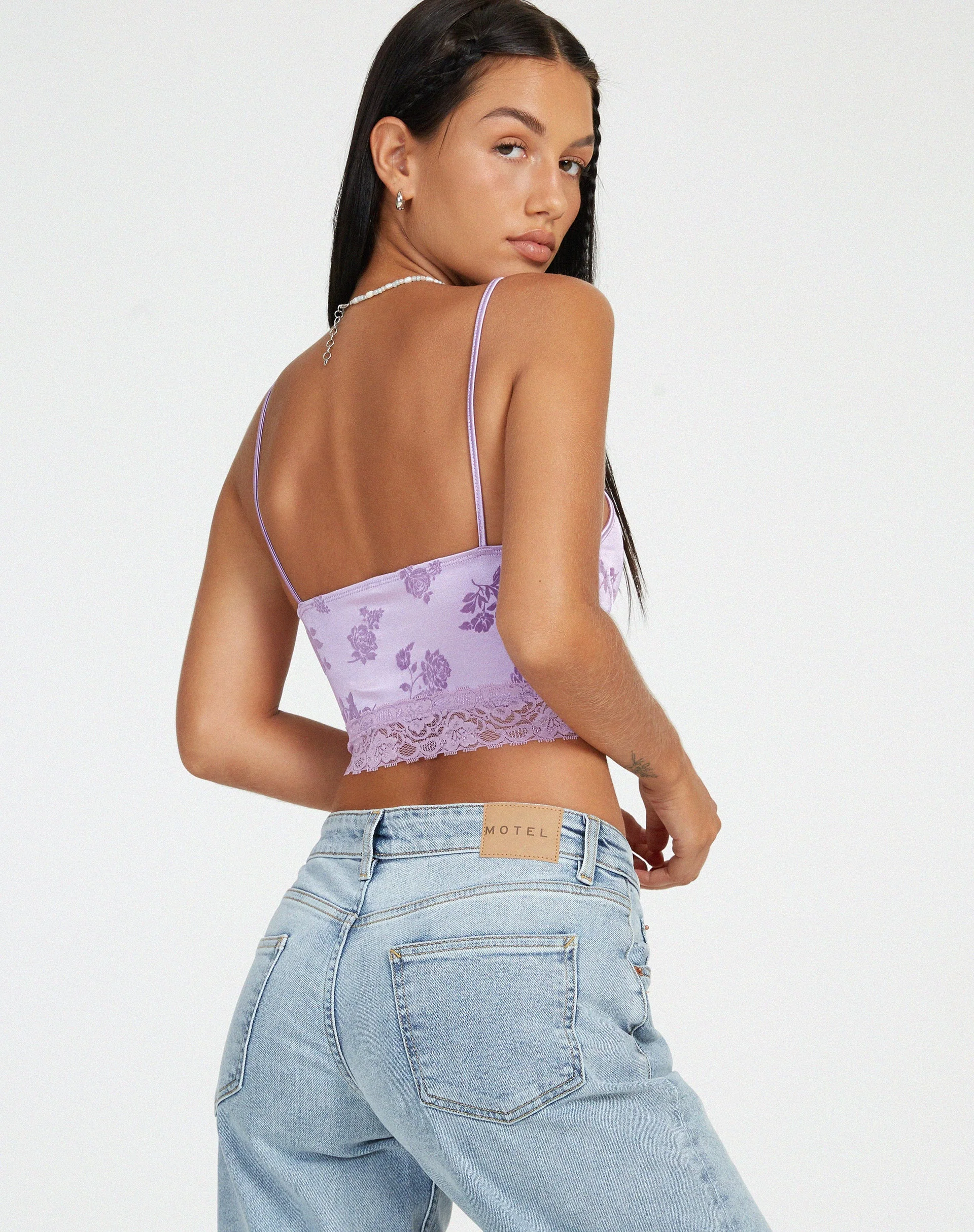 Dyrana Crop Top in Rose Flock Flieder - Image 2