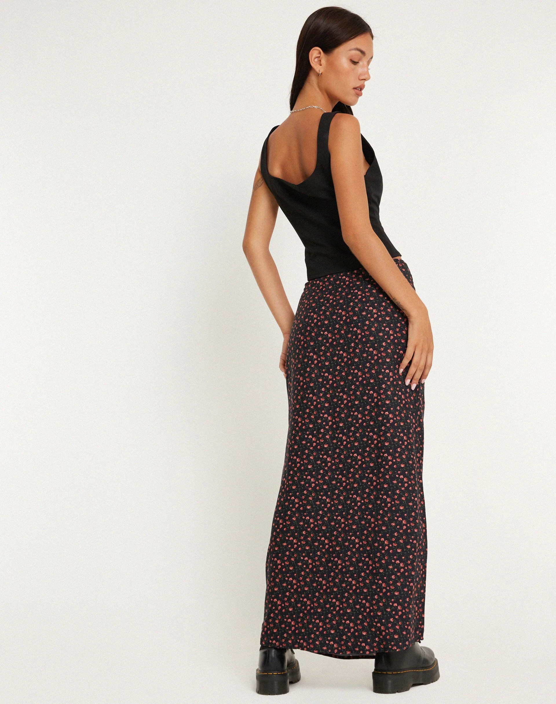 Easton Maxirock in Dunkelrosa Rosa Schwarz - Image 3