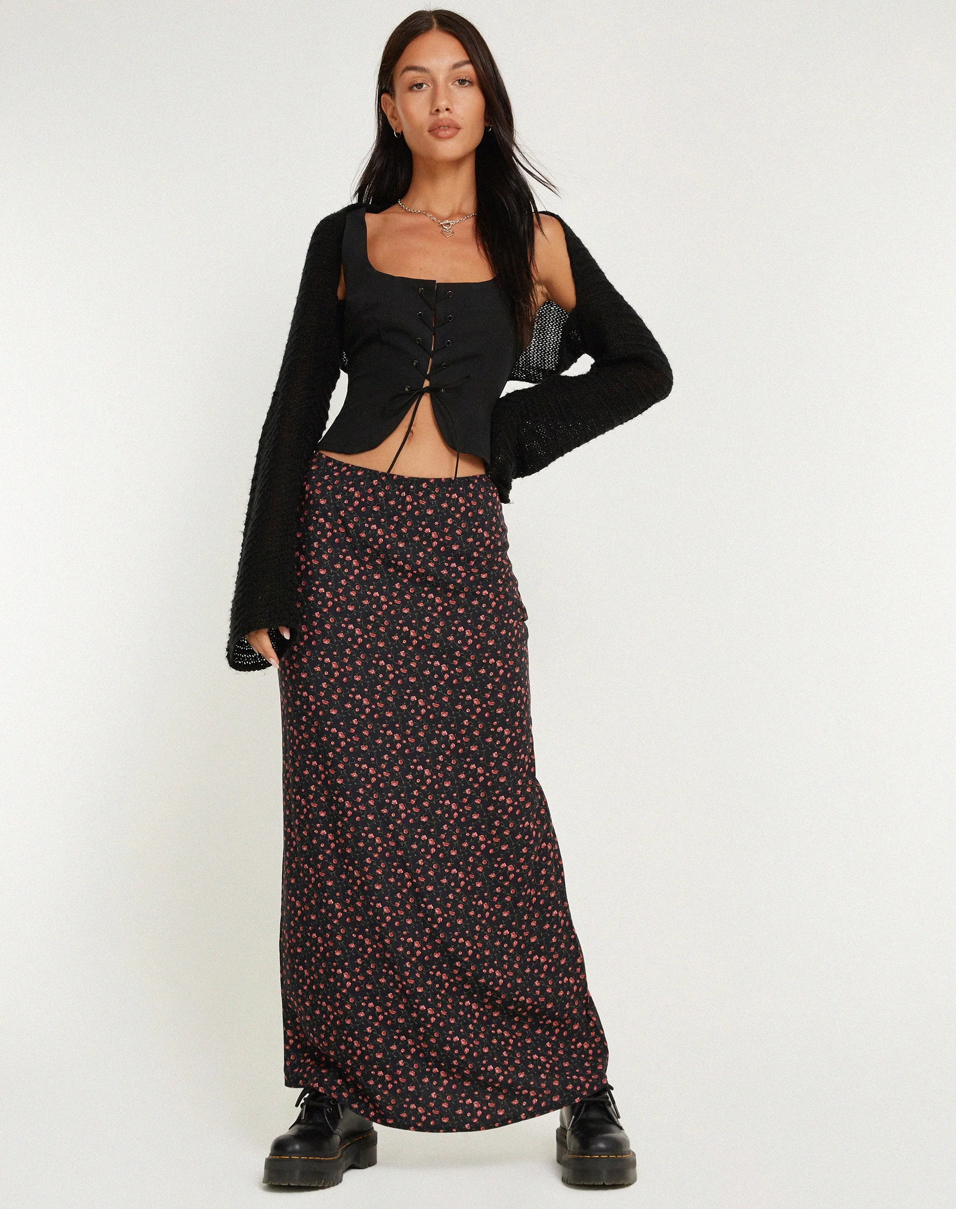 Easton Maxirock in Dunkelrosa Rosa Schwarz - Image 5