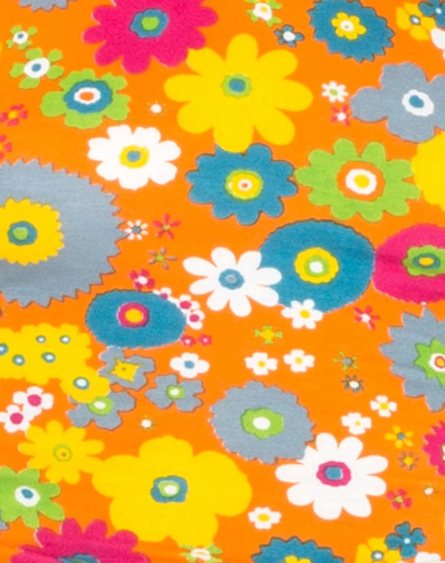 Eclat Crop Top in Playtime Floral Orange - Image 5