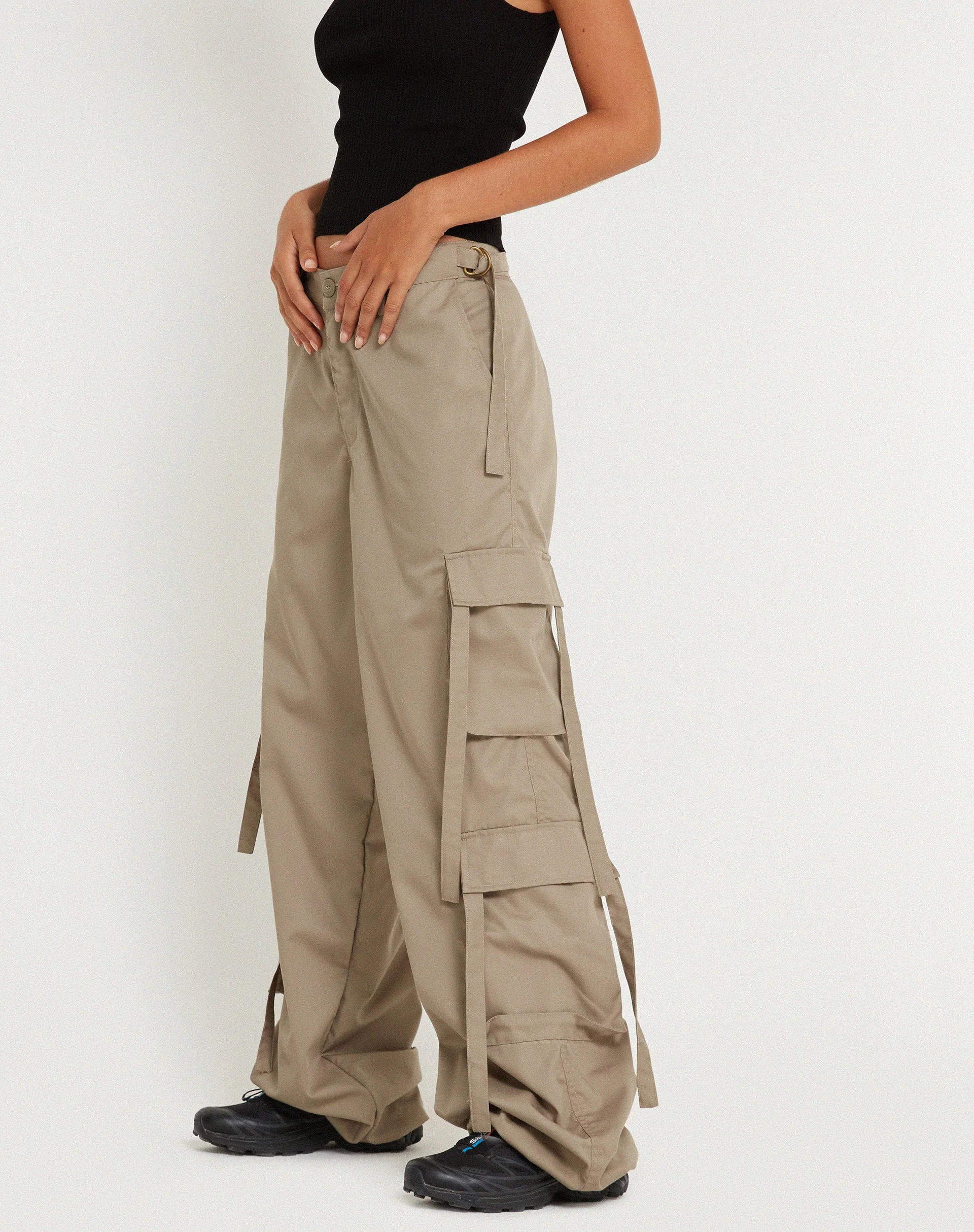Edgar Cargohose mit weitem Bein aus Cotton Drill Taupe - Image 2