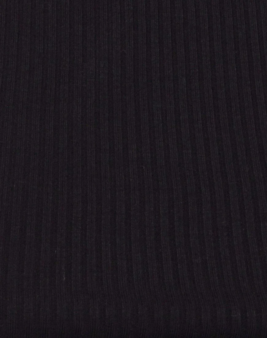 Edina Crop Top aus Rippe Schwarz - Image 5