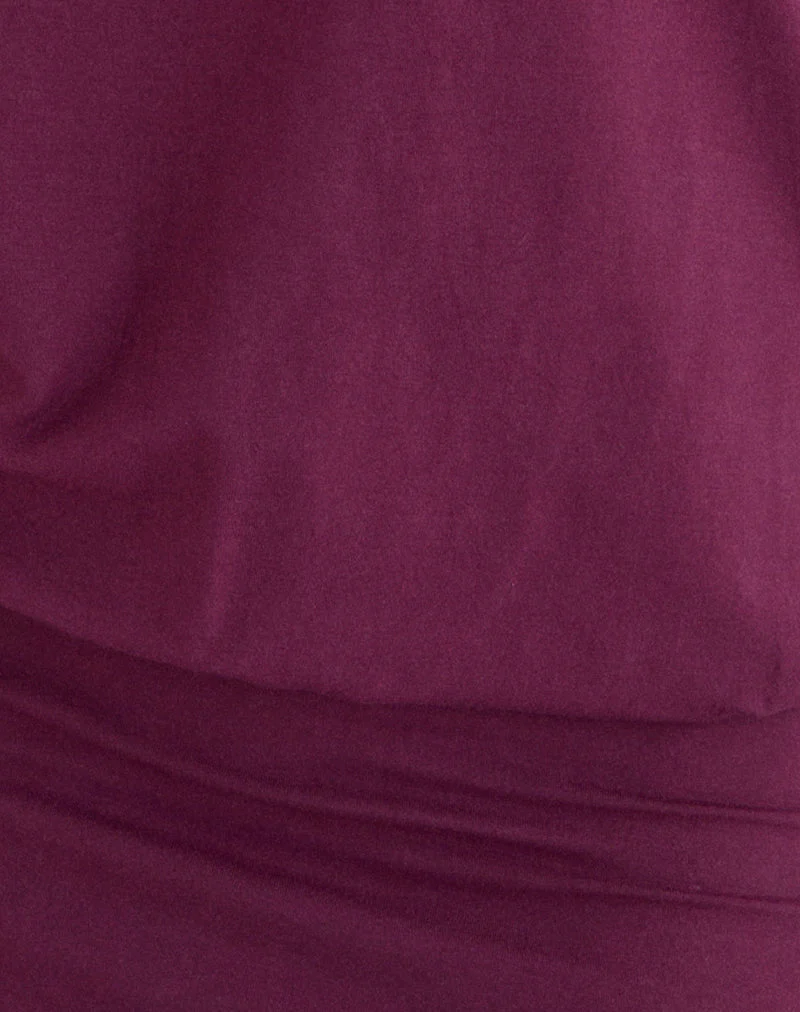 Edwina schulterfreies Minikleid in Tiefpurpur - Image 6