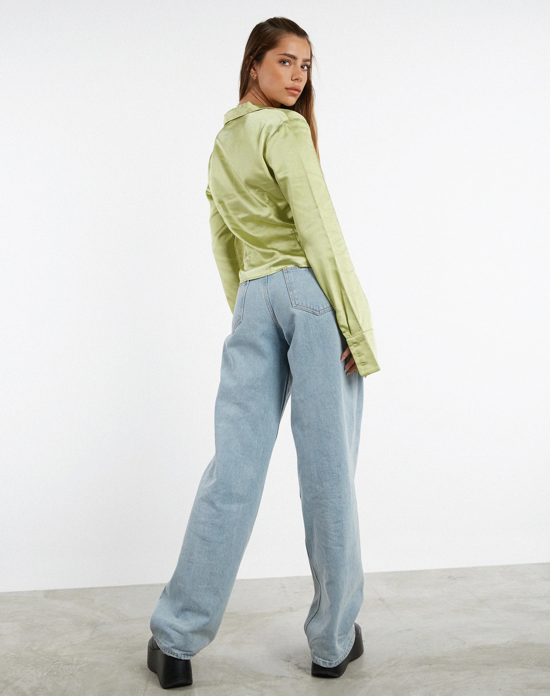 Edzia Hemd aus Satin Nilgrün - Image 5