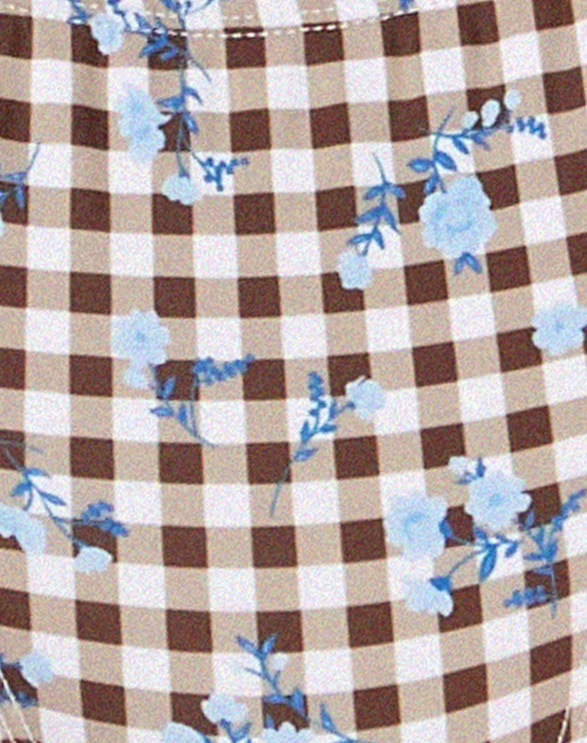 Effie Bikini-Unterteil aus Gingham-Blumen in Braun - Image 7