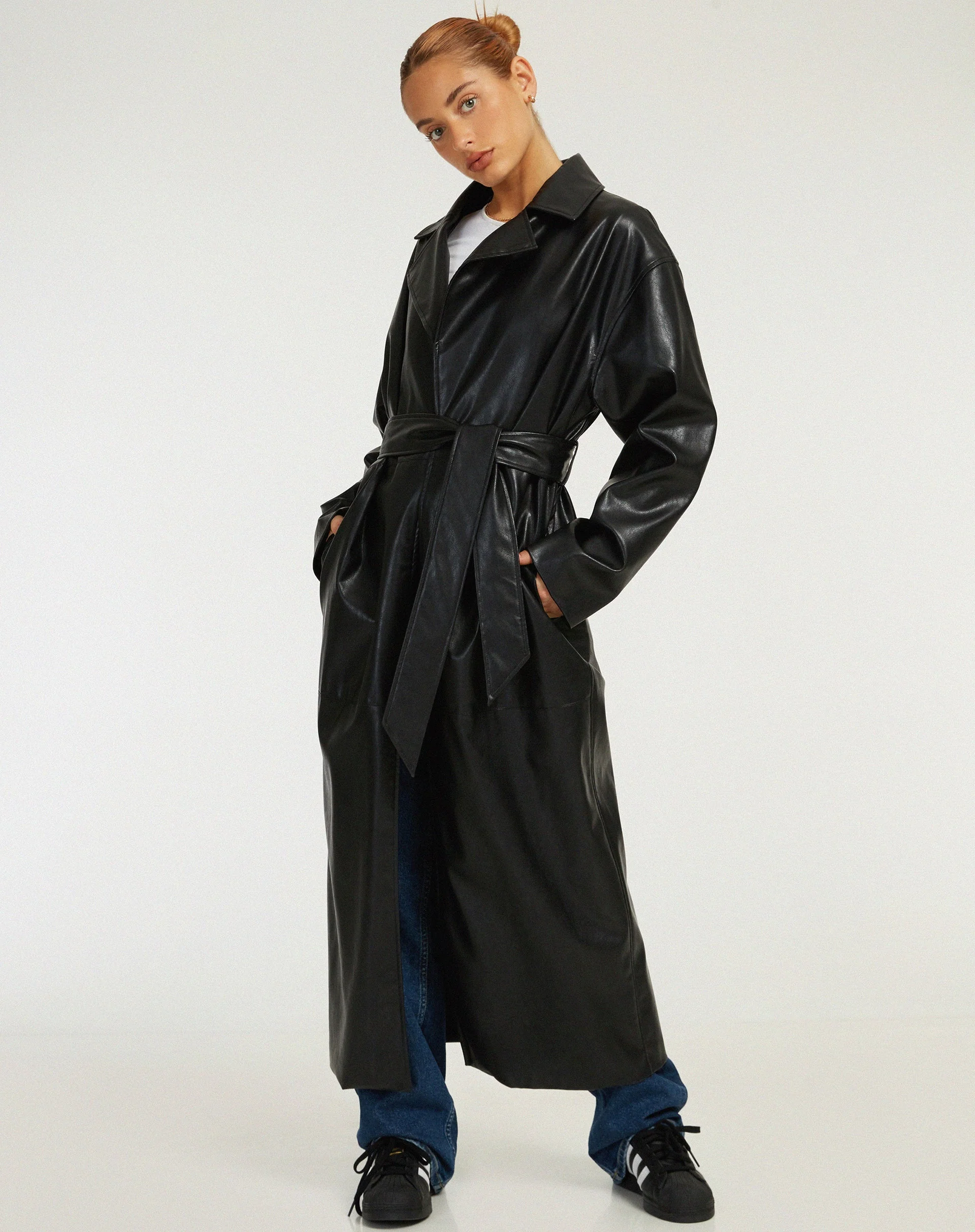 Ejo Trenchcoat aus PU Schwarz - Image 3