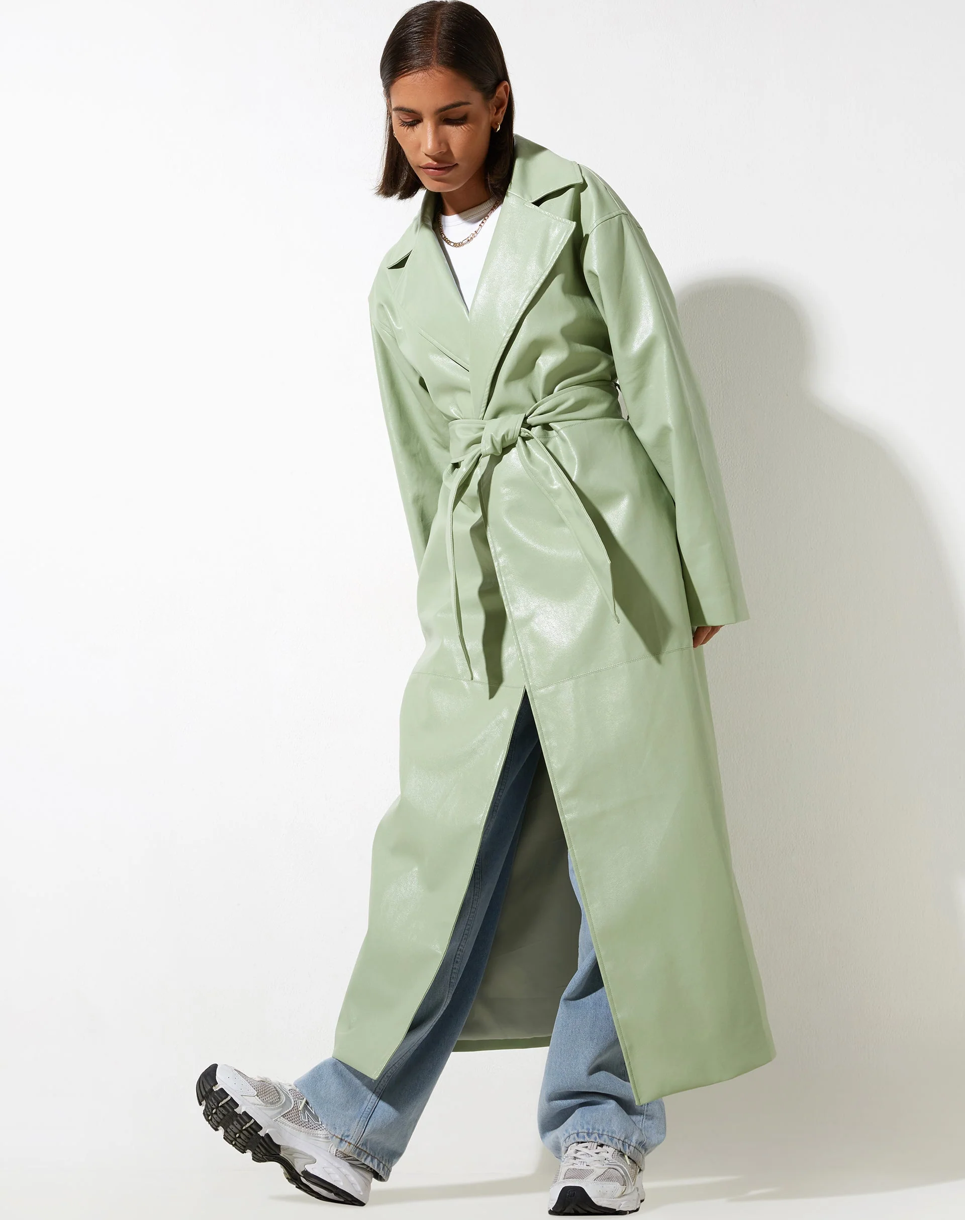 Ejo Trenchcoat in PU Mint - Image 6