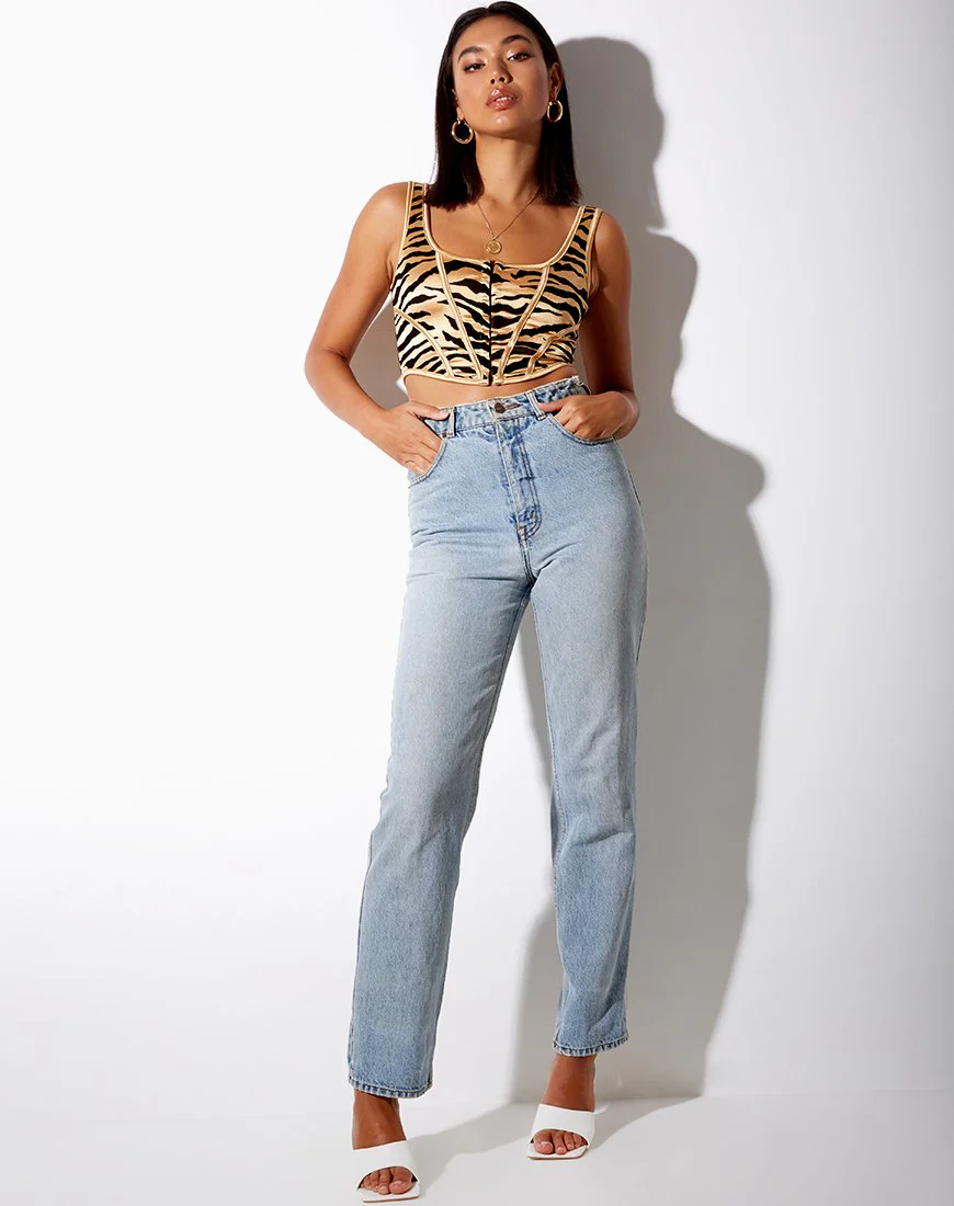 Elci Korsett-Top in Tiger Gold - Image 2