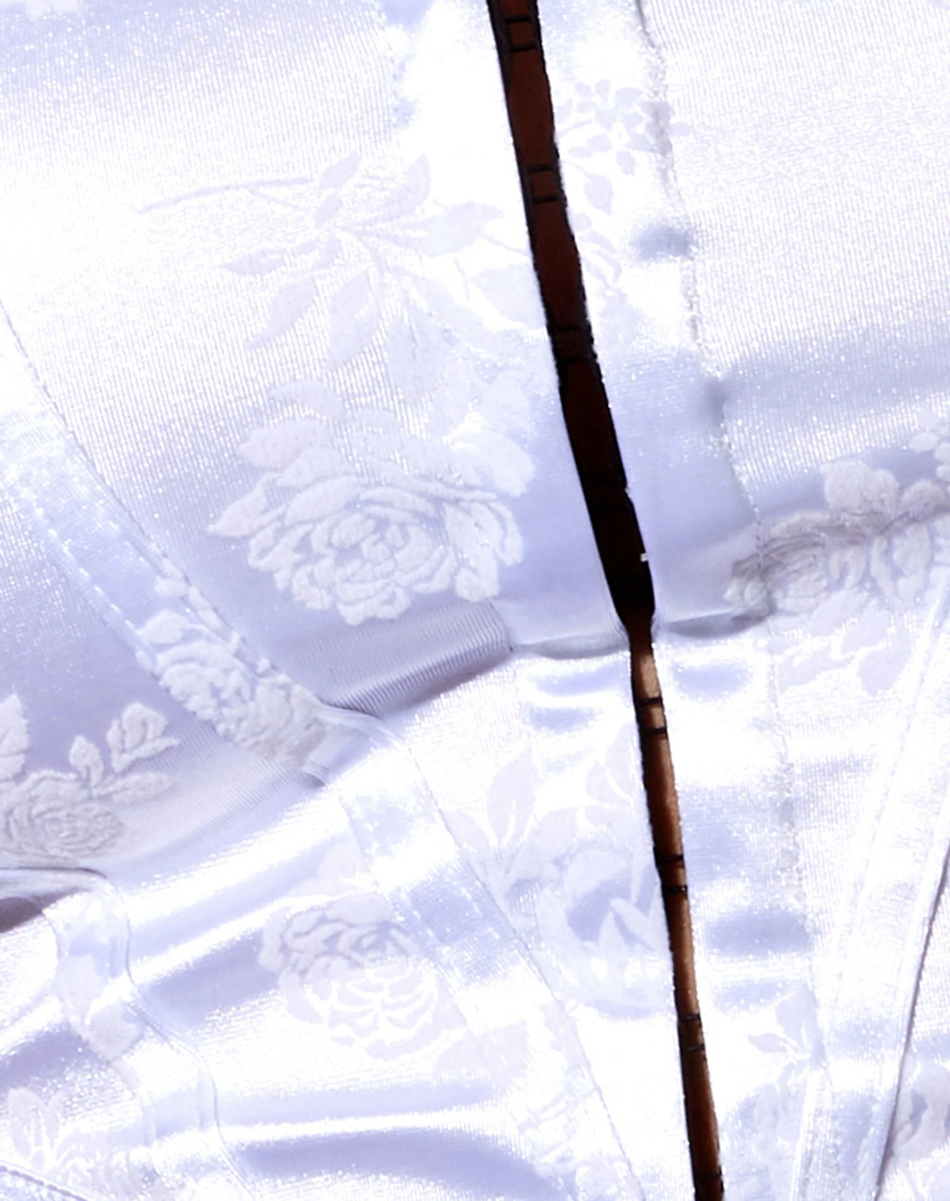 Elci Korsett-Top aus weißem Tonal-Floral-Flocking - Image 5
