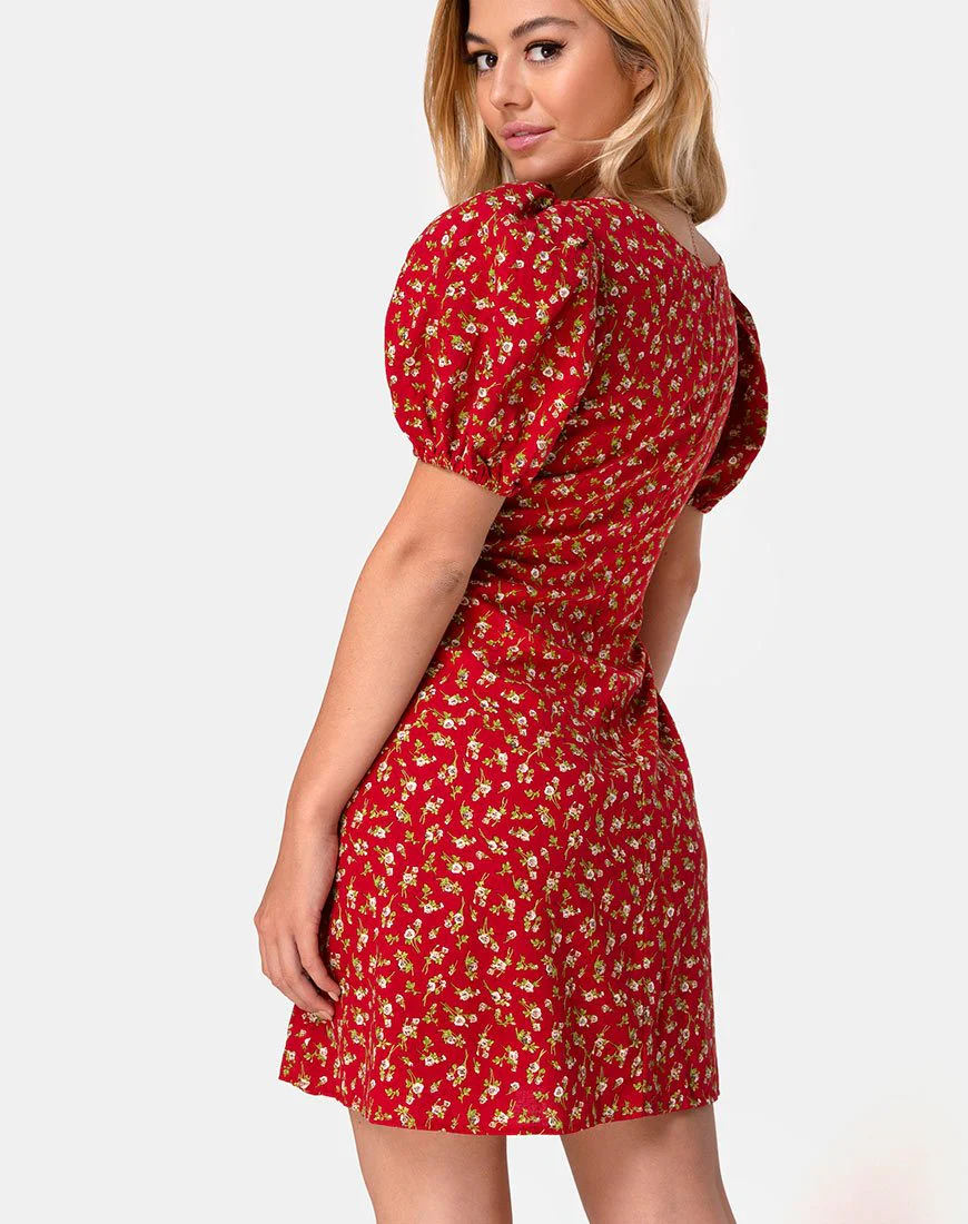 Elfira Kleid in Falling for You Floral Rot - Image 4