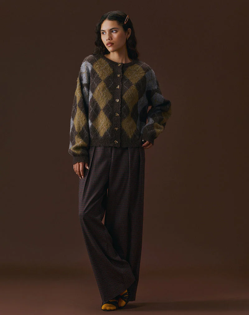 Eliana Strickjacke in Argyle Braun - Image 6