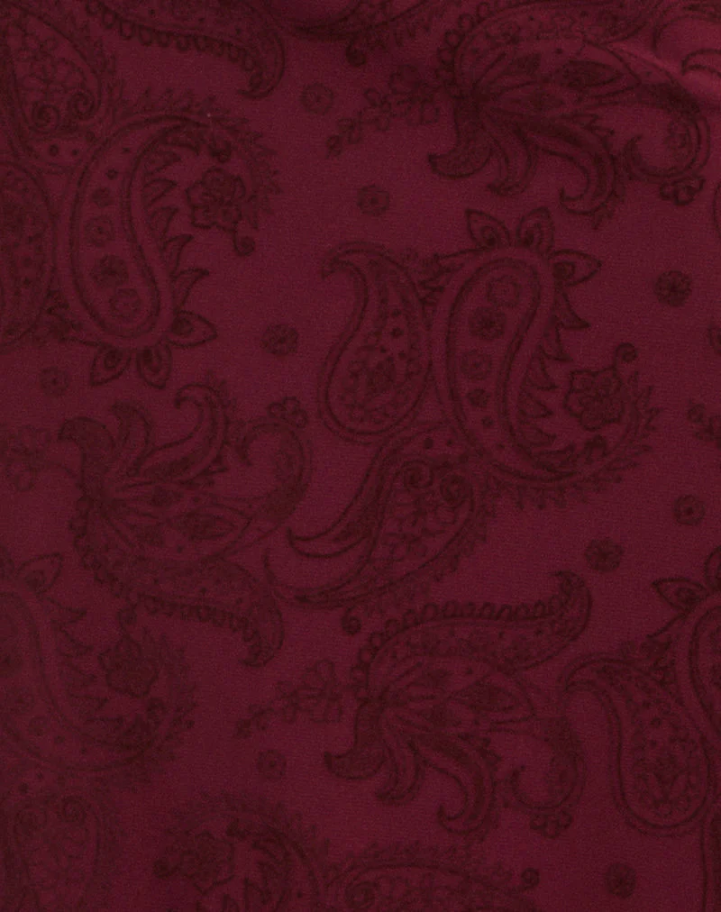 Elif Midirock aus Flock Compact Paisley in Weinrot - Image 6