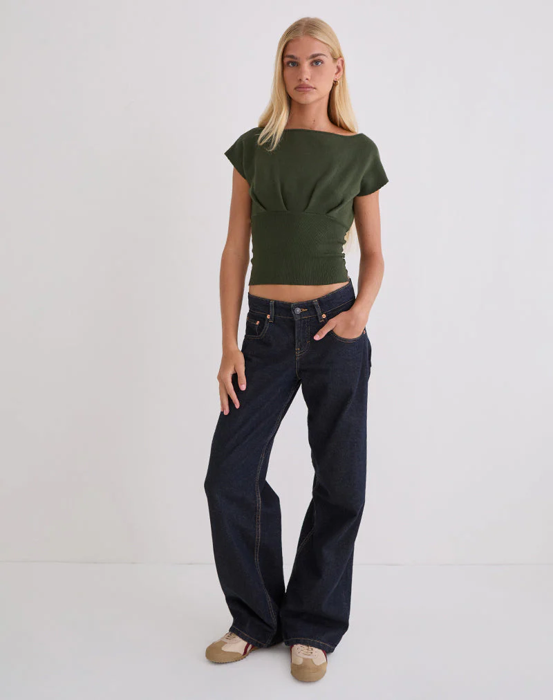 Elin Top aus Strick in Khaki mit Perlmuttknöpfen - Image 3