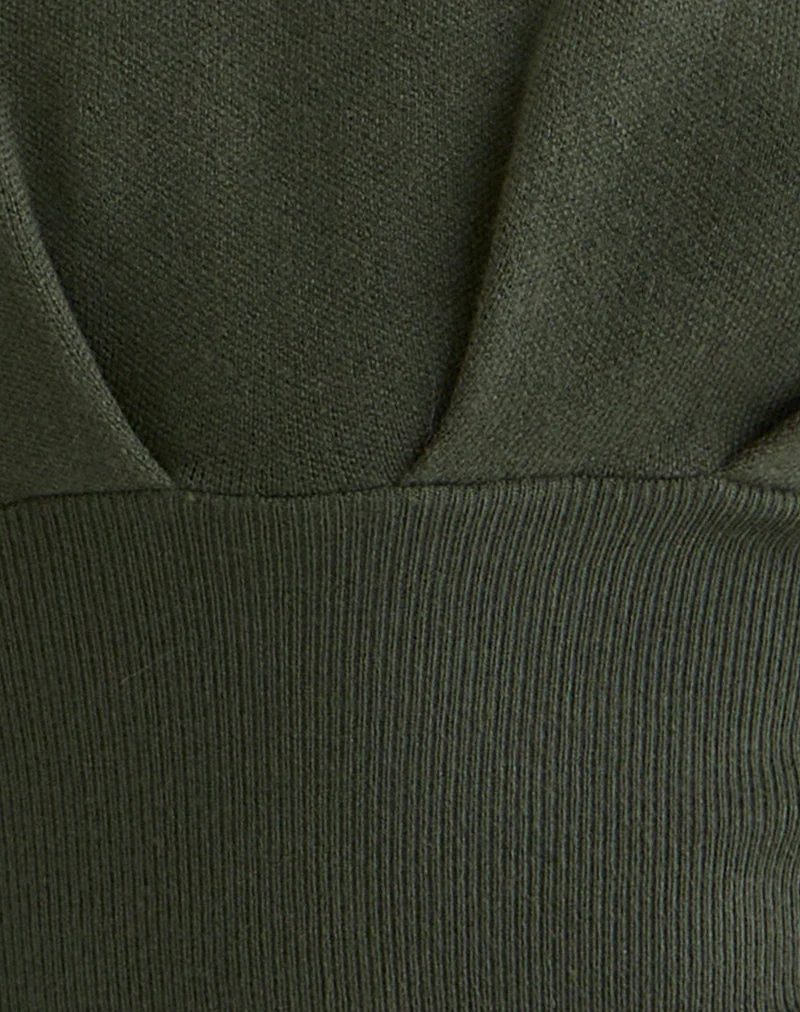 Elin Top aus Strick in Khaki mit Perlmuttknöpfen - Image 6