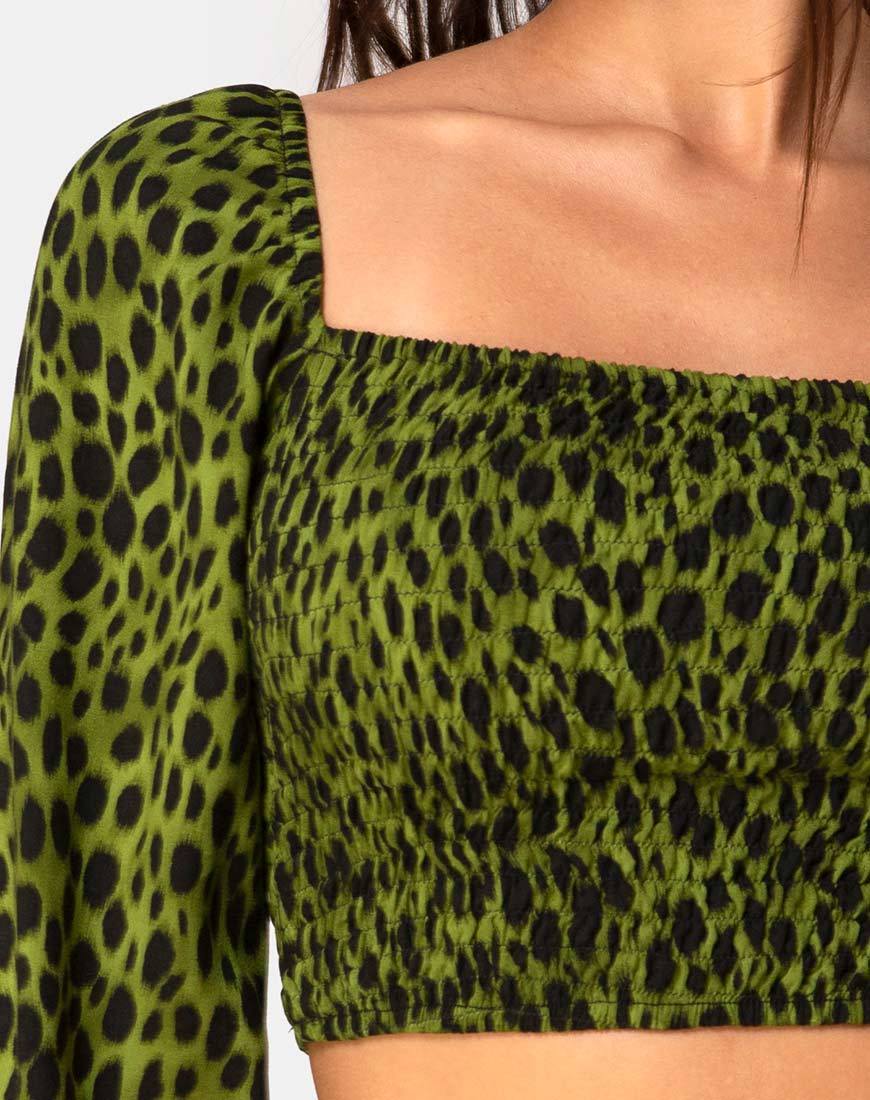 Elina Oberteil in Cheetah Khaki - Image 5