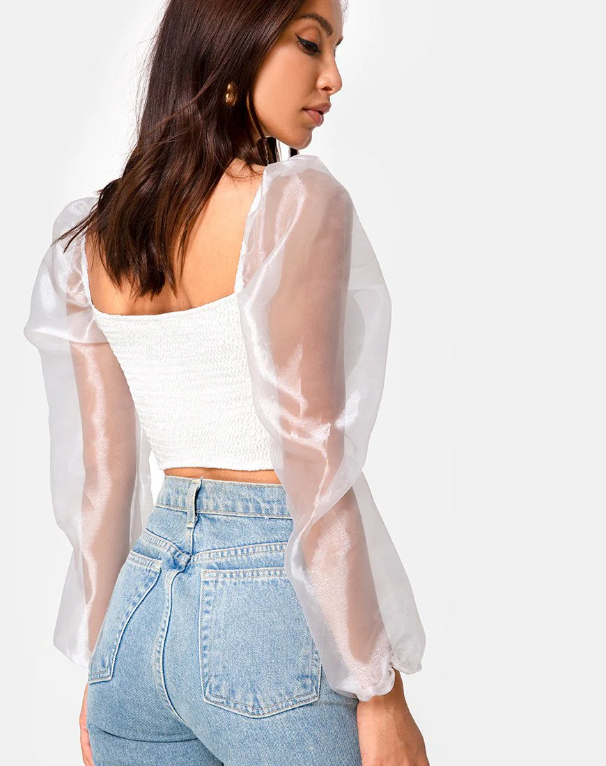 Elina Top aus Organza Creme - Image 2
