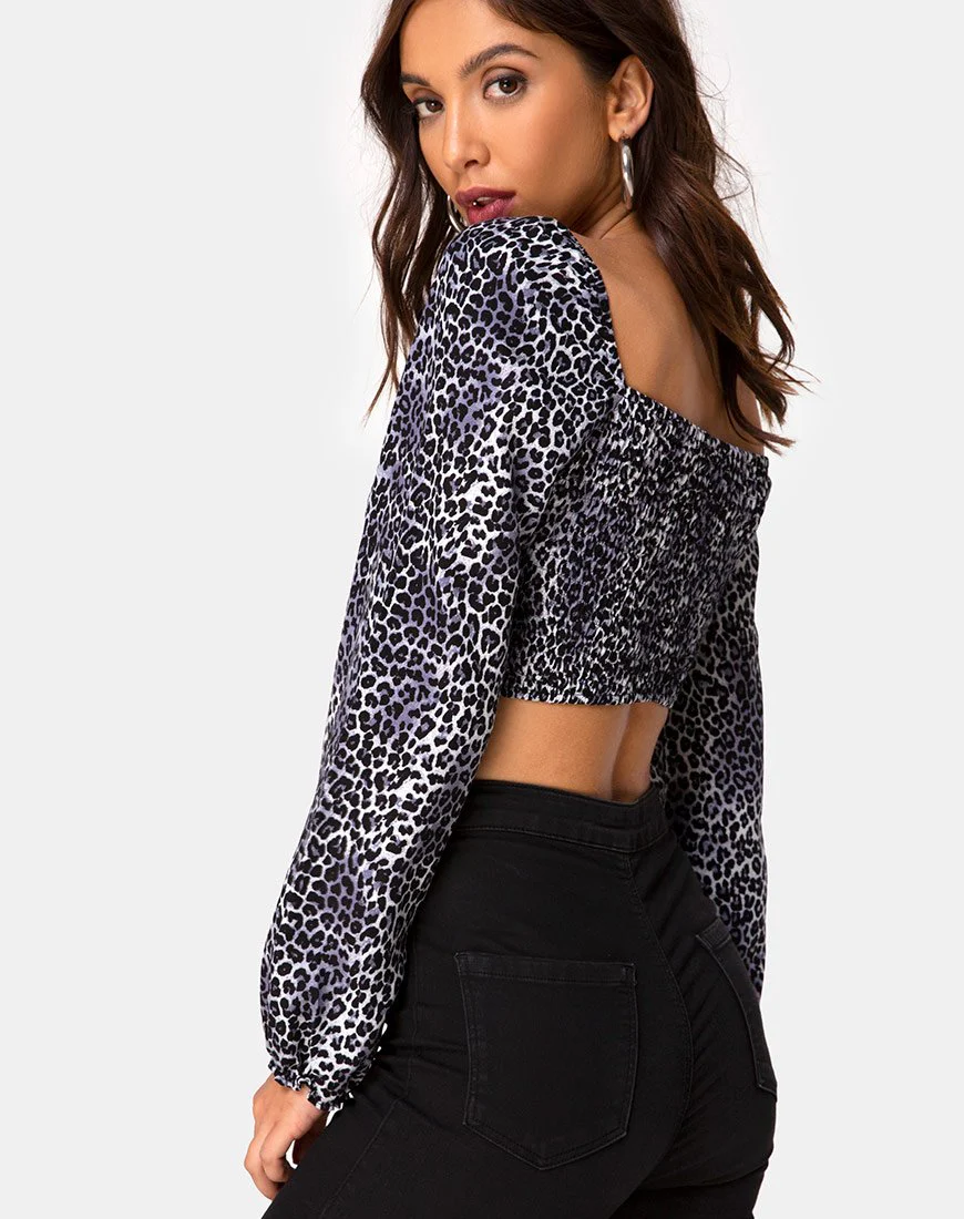 Elina Top in Rar Leopard Grau - Image 2