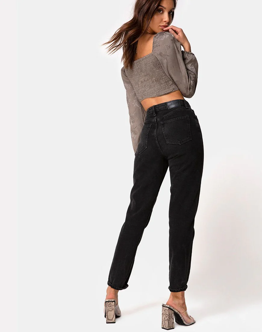 Elina Top aus Satin Rose Silber Grau - Image 4
