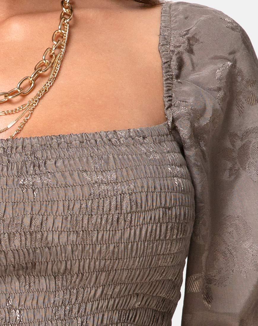 Elina Top aus Satin Rose Silber Grau - Image 5