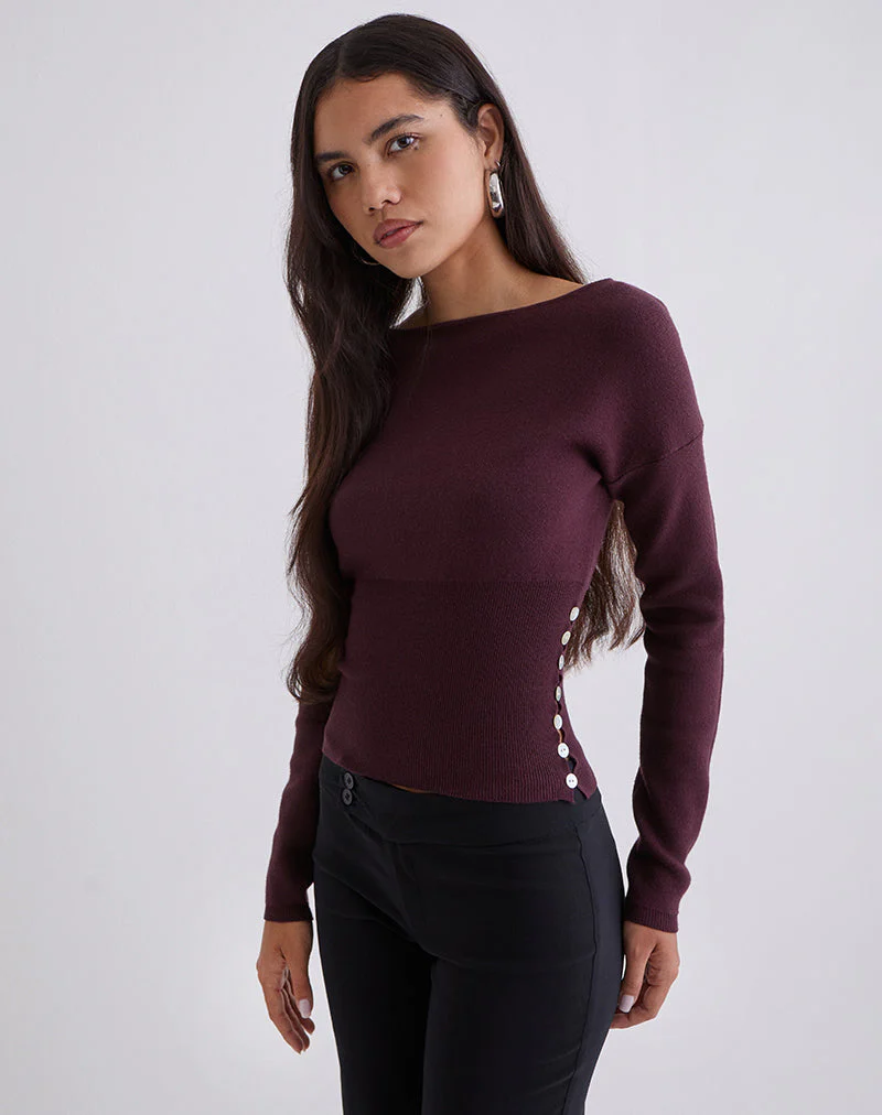 Elira Top aus Strick in Pflaume - Image 4