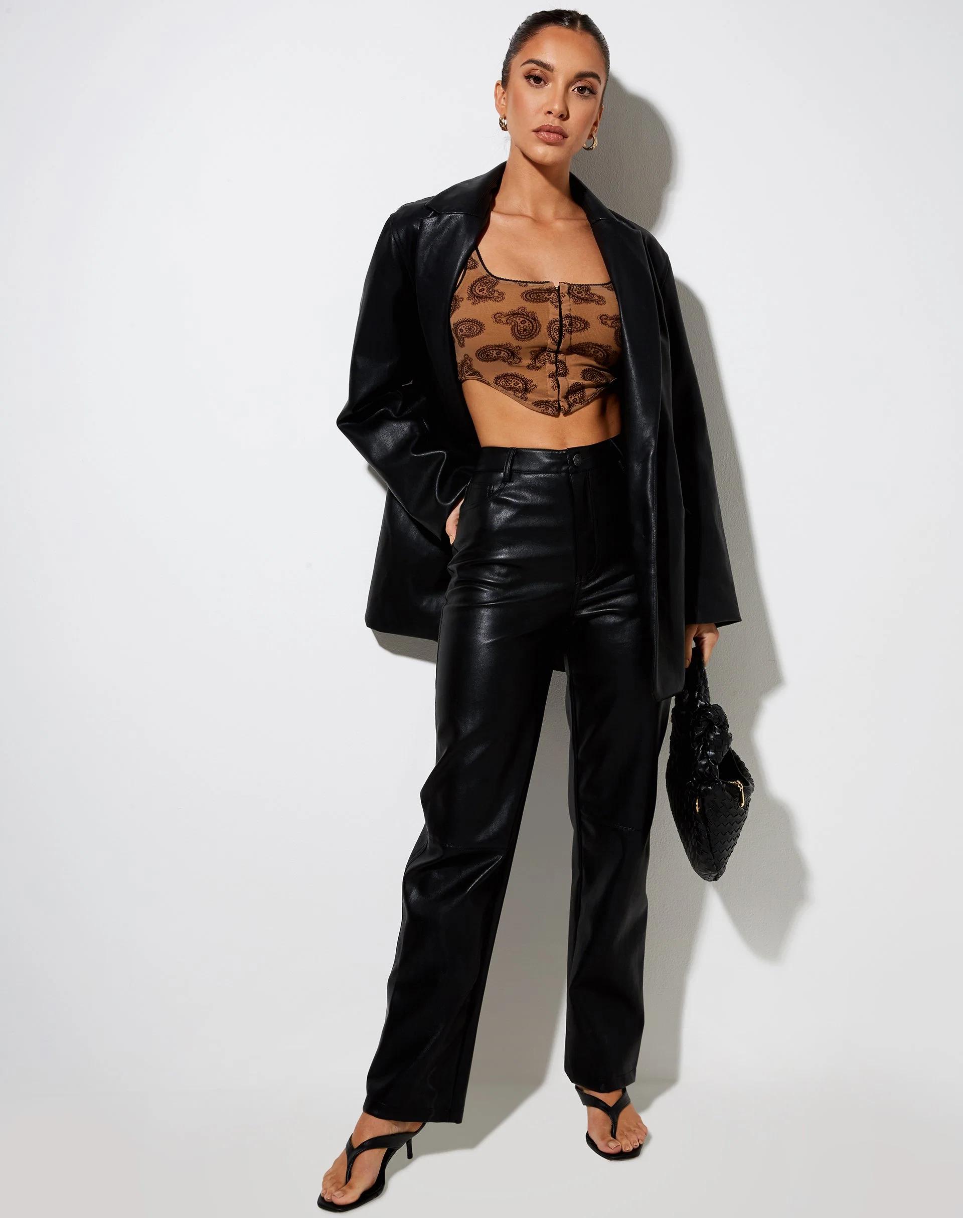 Elix Crop Top in Persian Night Flock Braun - Image 3