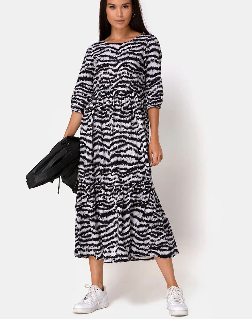 Ellery Kleid Animal Drip Grau - Image 3