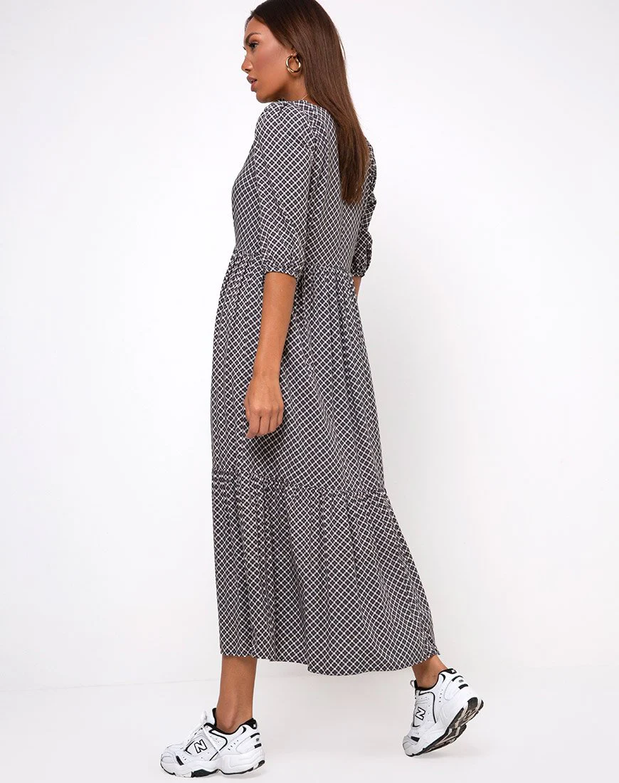 Ellery Maxikleid in Check it Out Schwarz - Image 5
