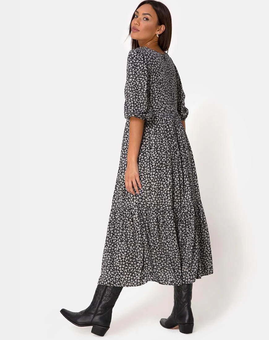 Ellery Kleid in Ditsy Rose Schwarz - Image 2