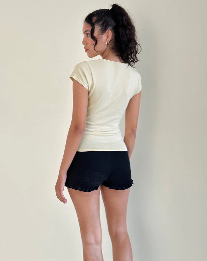 Elmira Top aus Flachstrick Creme - Image 3