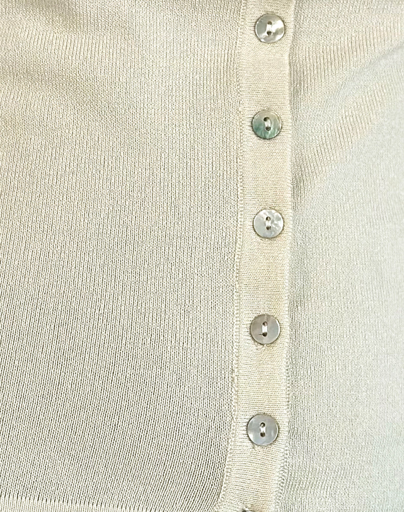 Elmira Top aus Flachstrick Creme - Image 6