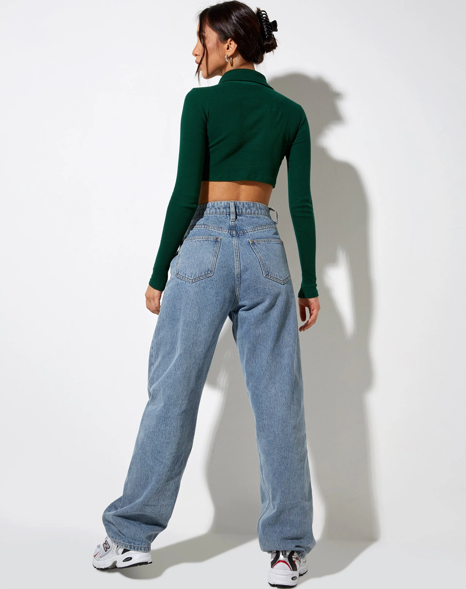 Elody Crop Top in Flaschengrün Amor Gold Embro - Image 2
