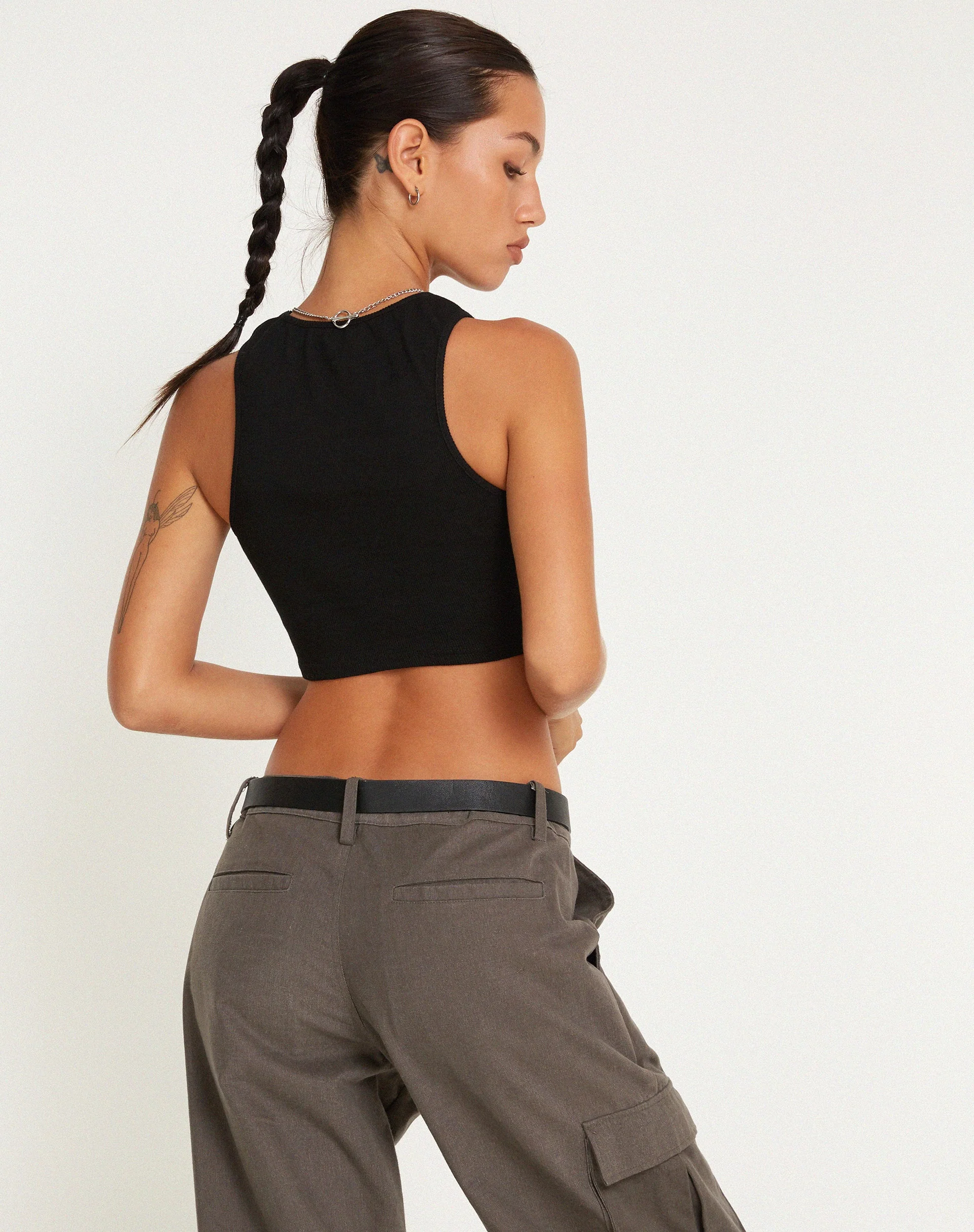 Eloise Vest Top in Schwarz - Image 3