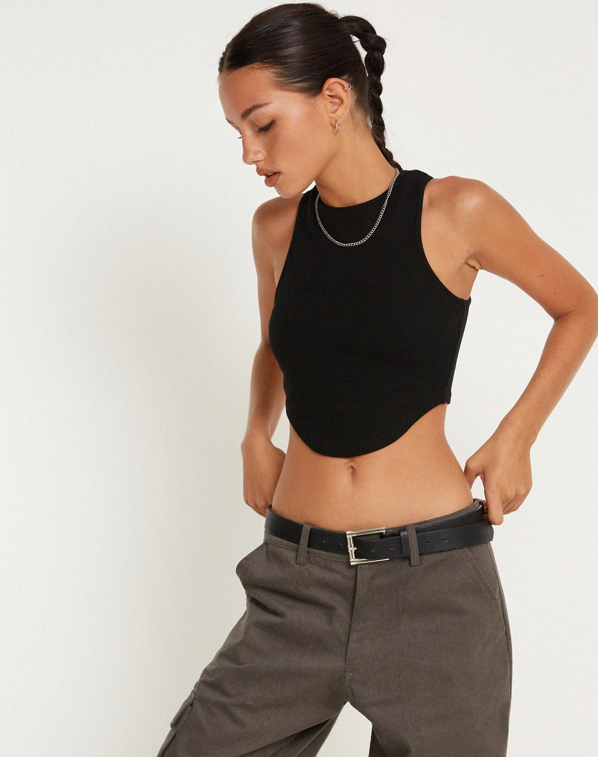 Eloise Vest Top in Schwarz - Image 4