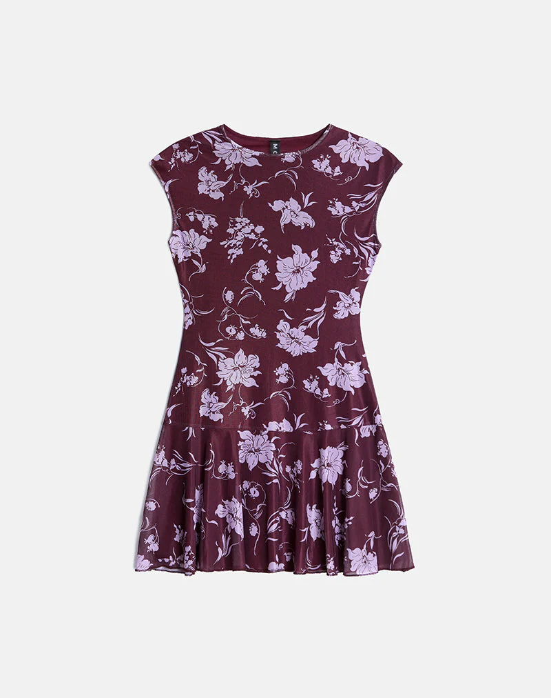 Elorina Minikleid in Blooming Bliss Burgundy - Image 4
