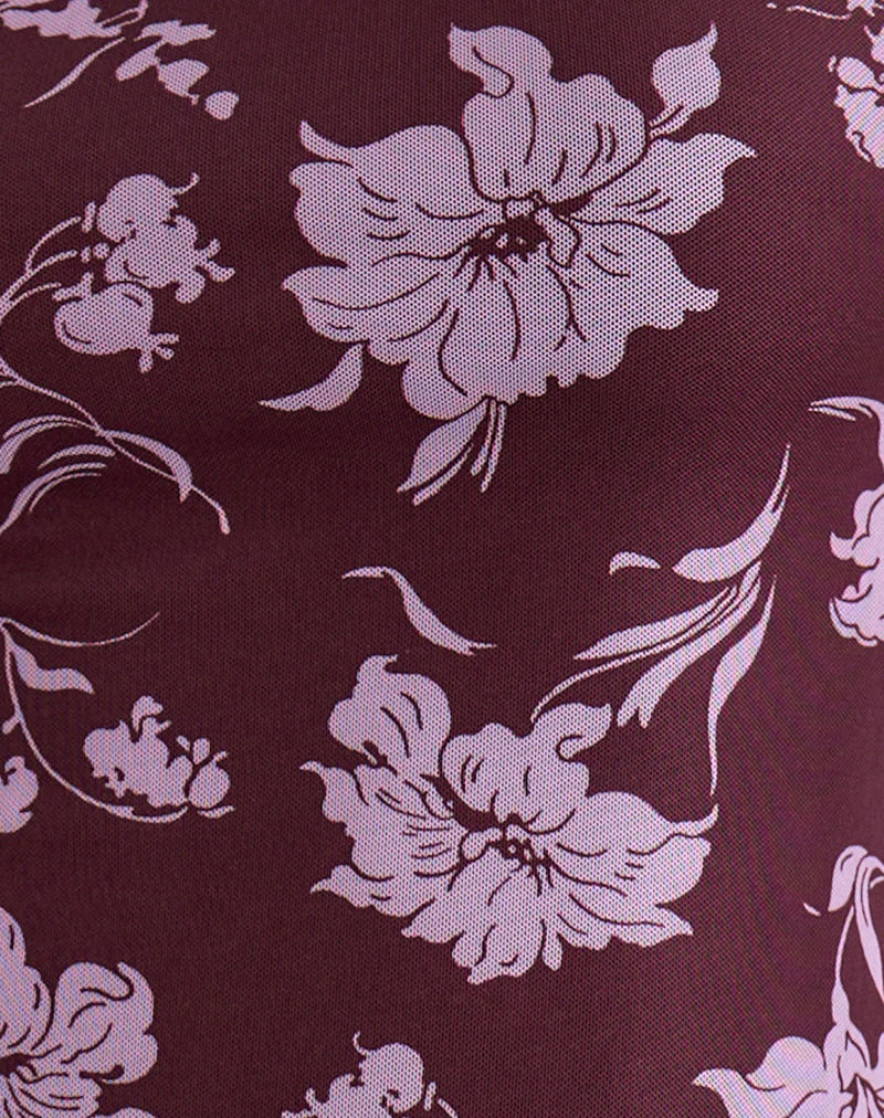 Elorina Minikleid in Blooming Bliss Burgundy - Image 7