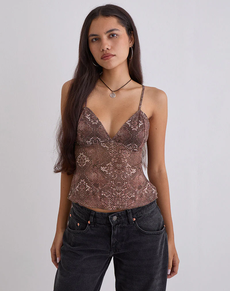 Elowyn Cami-Top in Oversized-Schlangenlederoptik - Image 3