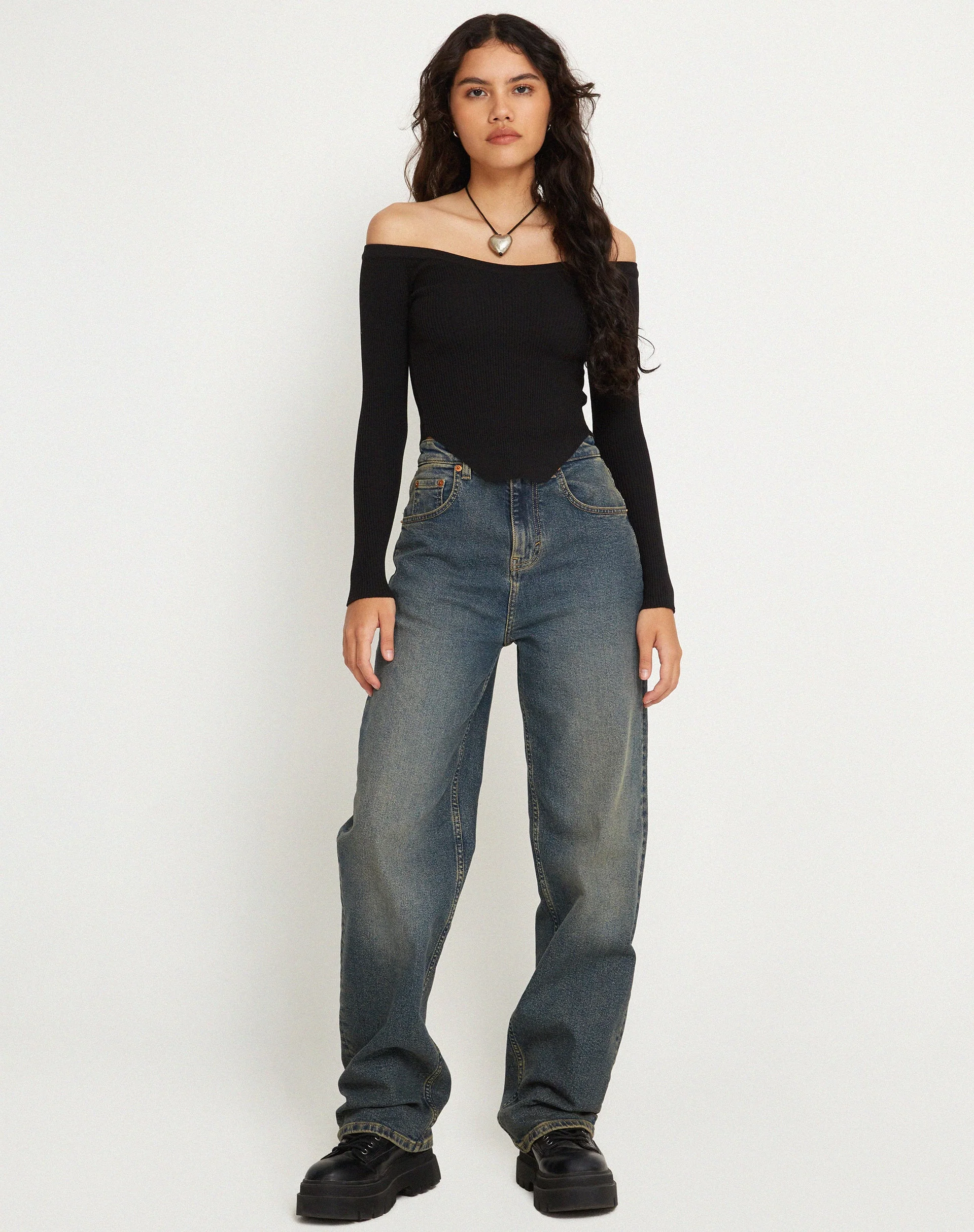 Elsie Bardot Top in Schwarz - Image 3