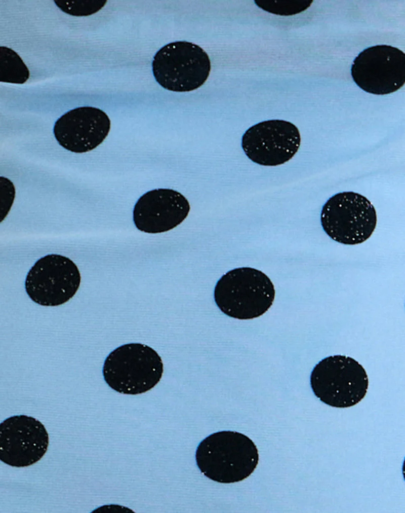 Eltazia Minikleid in Blau mit Polka Space Schwarz - Image 7