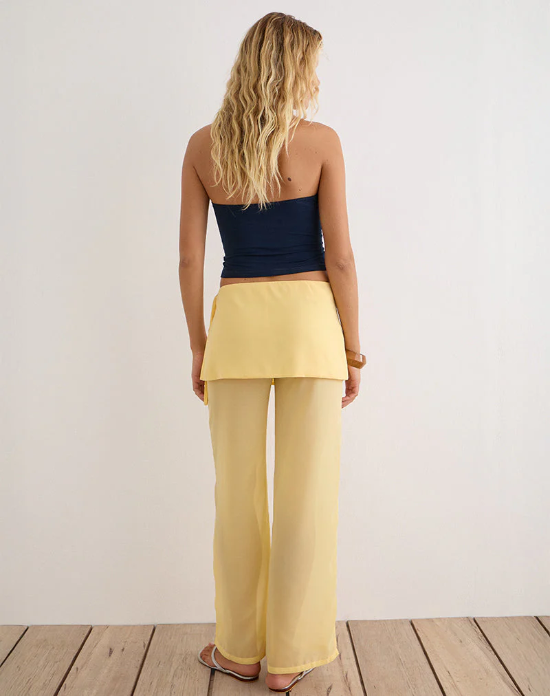 Eluna Trouser in Chiffon Pastel Yellow - Image 3