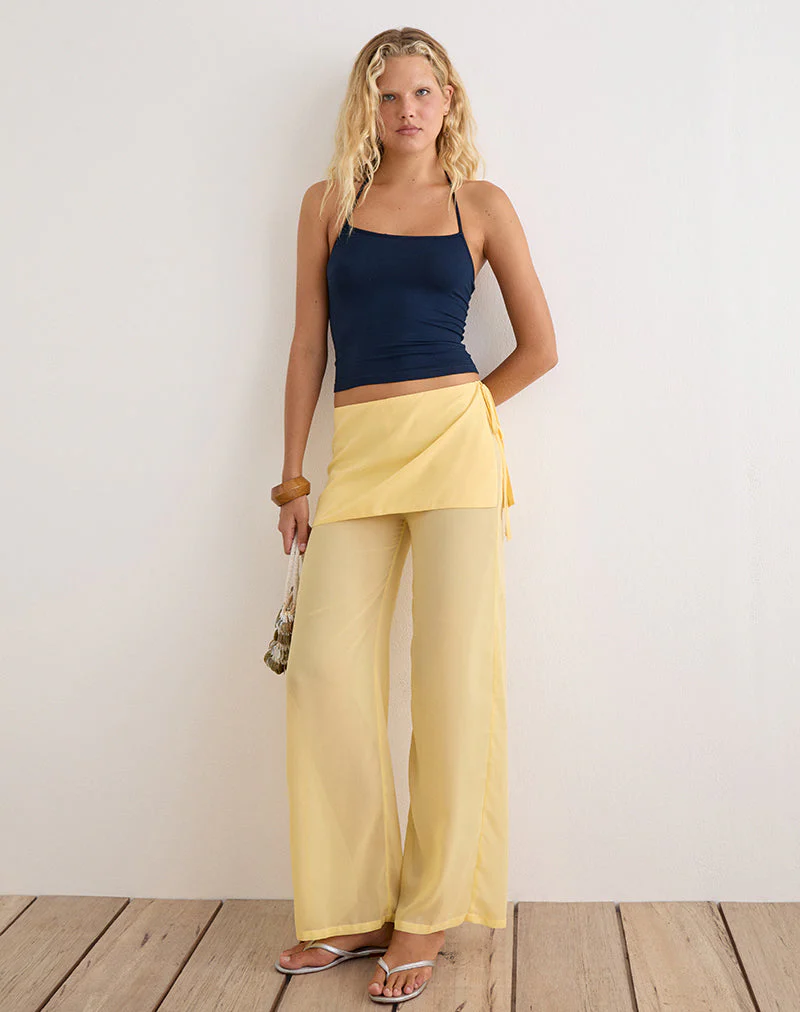 Eluna Trouser in Chiffon Pastel Yellow - Image 4