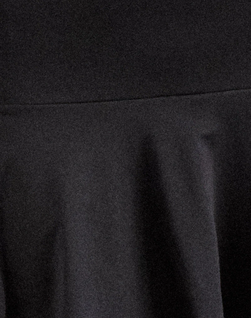 Elwyn Bardot-Minikleid in glattem Schwarz - Image 7