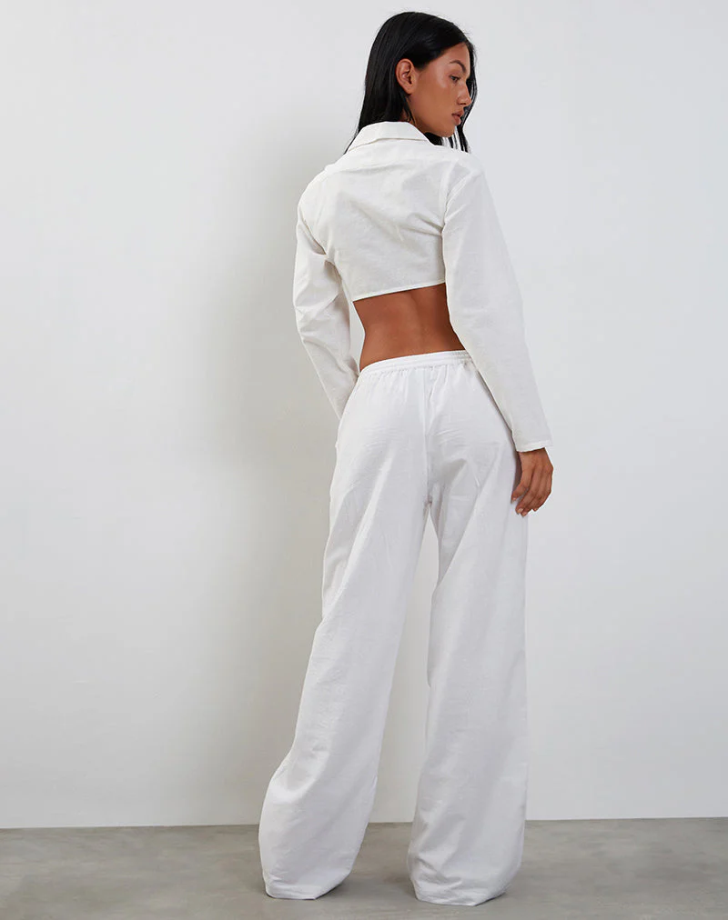 Elyse Cropped Hemd in Off White - Image 5