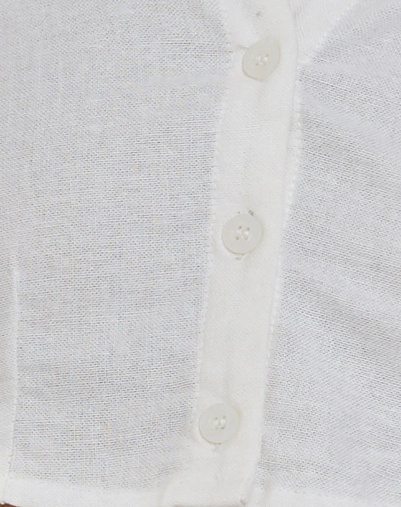 Elyse Cropped Hemd in Off White - Image 6