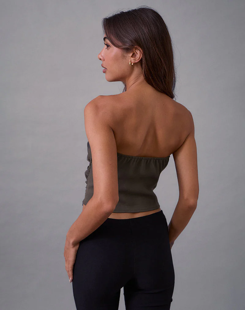 Elzi Korsett-Top in Tailoring Dunkel-Olive - Image 3