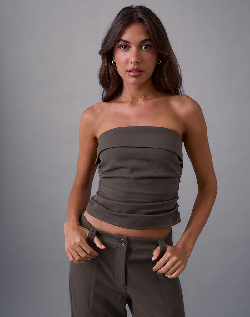 Elzi Korsett-Top in Tailoring Dunkel-Olive - Image 4