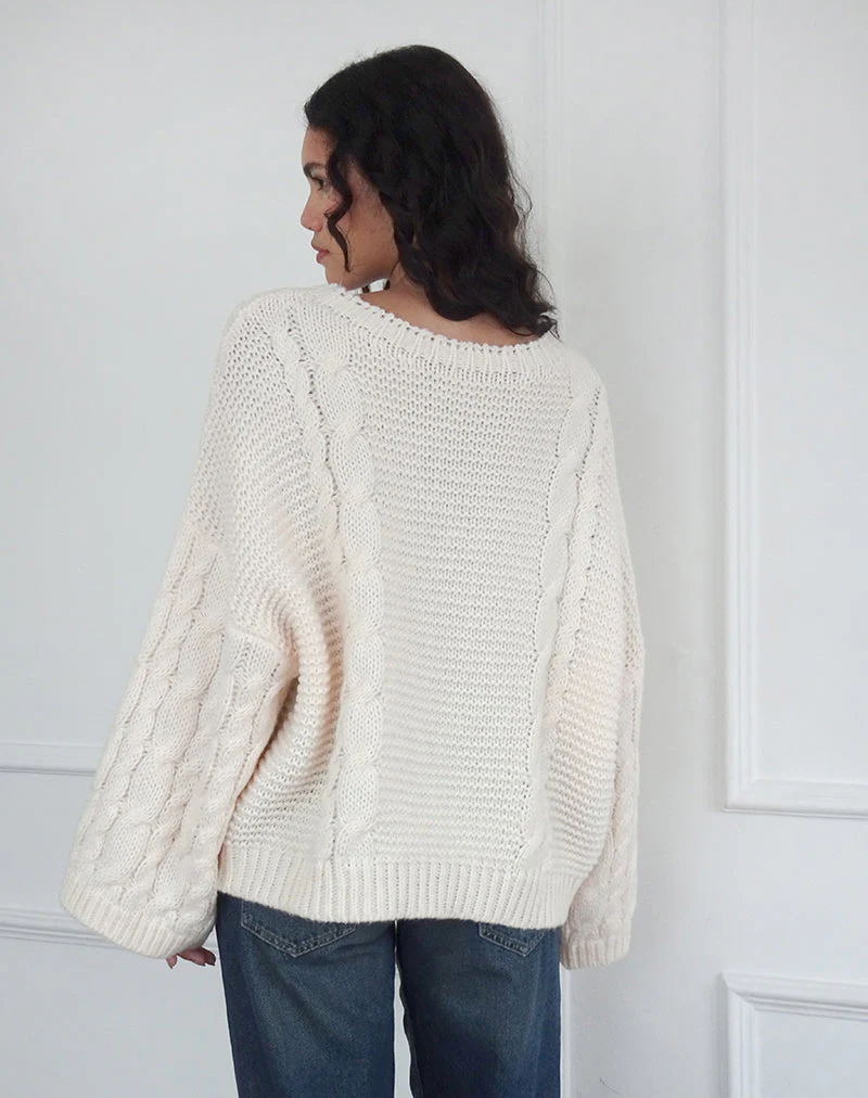 Emarti Pullover aus luxuriösem Grobstrick Elfenbein - Image 4