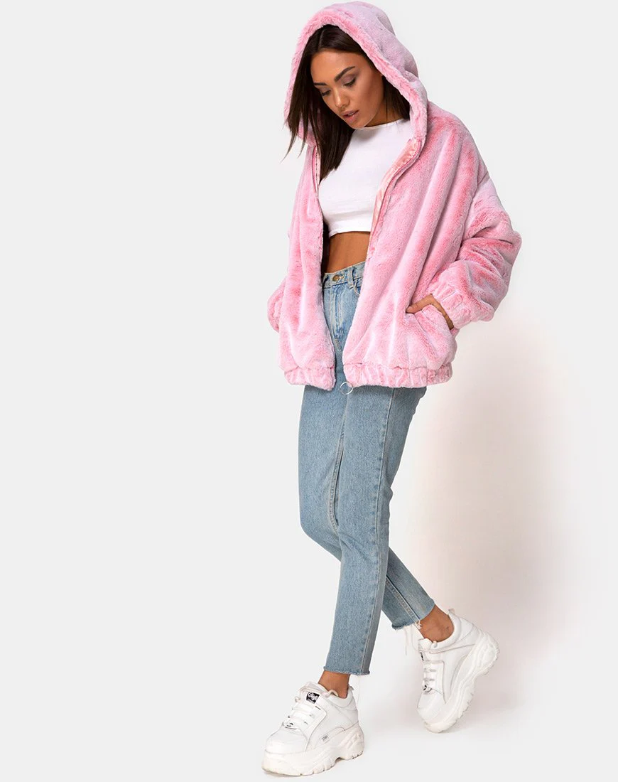 Emerson Jacke aus Kunstpelz Rosa - Image 4