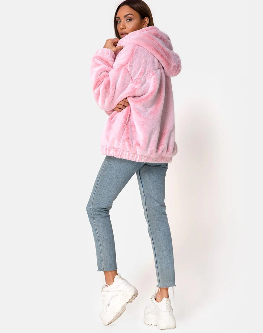 Emerson Jacke aus Kunstpelz Rosa - Image 5